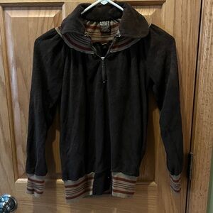 Faded Glory Striped Sweater with Black Collar